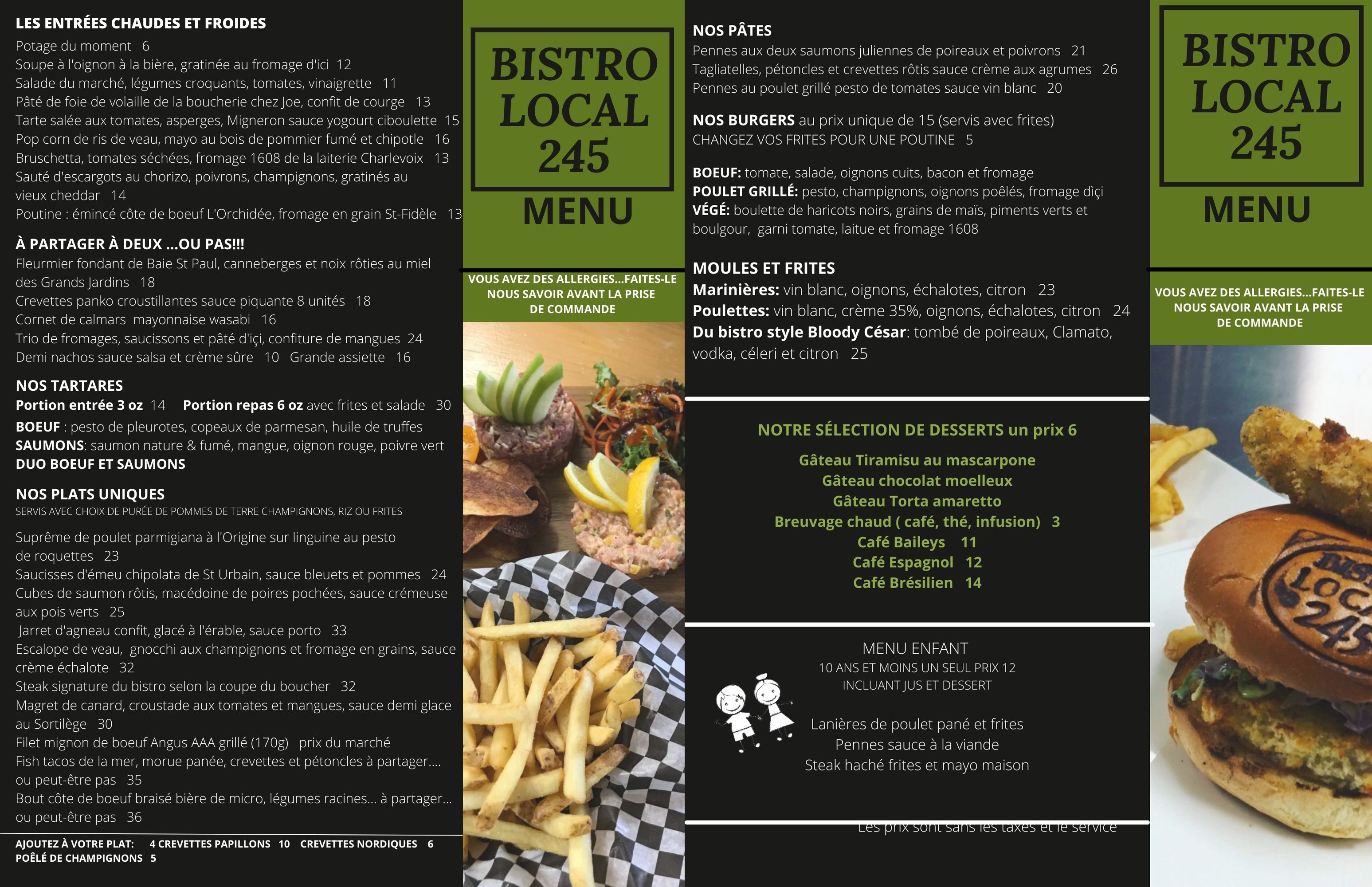 Le Bistro Local 245 et son succulent menu en décembre...